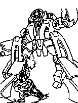 coloriage transformers en train de se battre